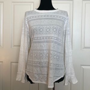 LOFT White Long Sleeved Top